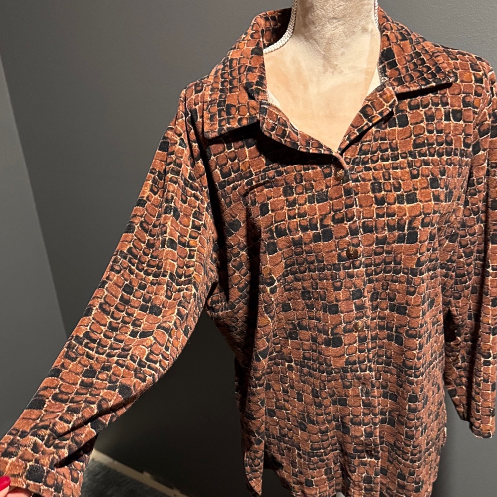 Basic Editions Brown Patterned Shirt - image 3